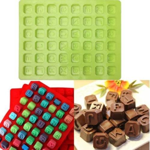 Candy Making Molds Sets Silicone Chocolate Biscuit Cookie Candy Mould Cake Jelly Ice Cube Tray Mold Tool Decorating Supplies Random Color 1 Pcs (Capital Letter)