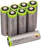 AmazonBasics AA High-Capacity Rechargeable Batteries (8-Pack) Pre-charged