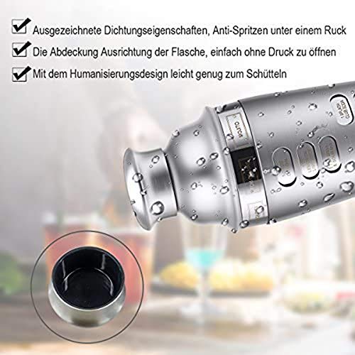 JJZXD Cocktailherstellung Set, Cocktail Shaker Set 750ml Edelstahl Barwerkzeugsatz Bartender Kit, Sieb, Cocktaillöffel – Bild 8
