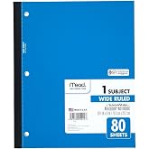Mead Single Subject Wireless Notebook, Wide Ruled (05222) - Pack of 1