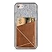 iPhone 7 Case, iVAPO Slim Protective iPhone Shell with Pocket Genuine Leather Case Slim Card Case, Premium Wool Fabric Textured Cover for Apple iPhone 7-4.7 Inch (Brown)