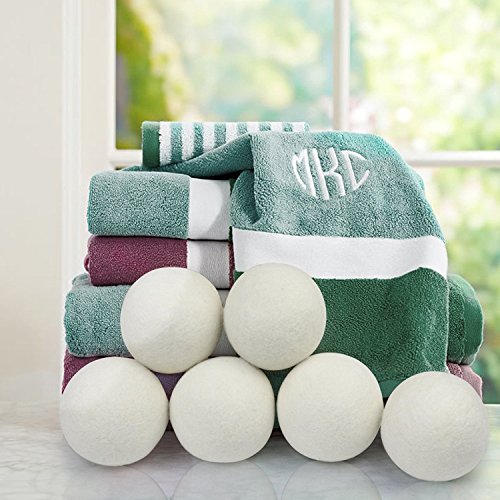 Becko 100% Imported New Zealand Eco-friendly Solid Wool Dryer Balls, Recyclable Natural Fabric Softener Agent, Anti-static & Anti-winding & Time-saving. Each package includes 6 balls