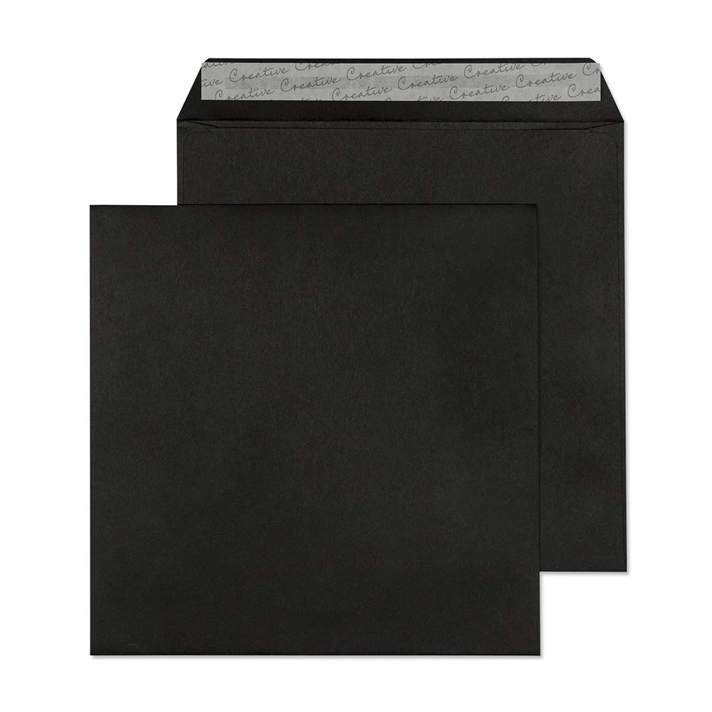Blake Creative Colour 220 x 220 mm 120 gsm Square Peel & Seal Envelopes (514) Jet Black - Pack of 250