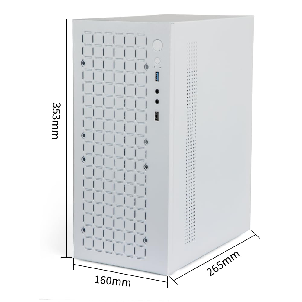 Micro ATX Case PC Case: MATX Case Mini PC ITX Desktop Computer Case Support Micro ATX MATX DTX ITX Mini PC with USB3.0, Support 3.5'' HDD (White)
