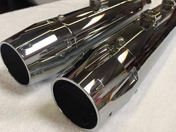dna 3 chrome high flow muffler slip on exhaust pipes harley sportster xl