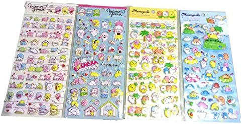 SET075-SEAL 4 Different Sheets Baby Seal Mamegoma Reusable Puffy Sticker