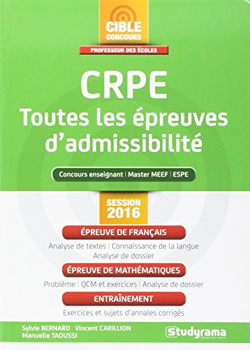 CRPE, toutes les épreuves d'admissibilité