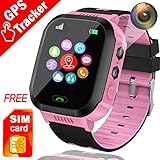 Smart Watch for Kids, Best Gifts for 4-12 Year Old Boys Girls, Kids Smart Watch GPS Tracker Watch with SOS Call Touch Screen Game Alarm for Kids Boys Girls Holiday Birthday Gift (Pink)