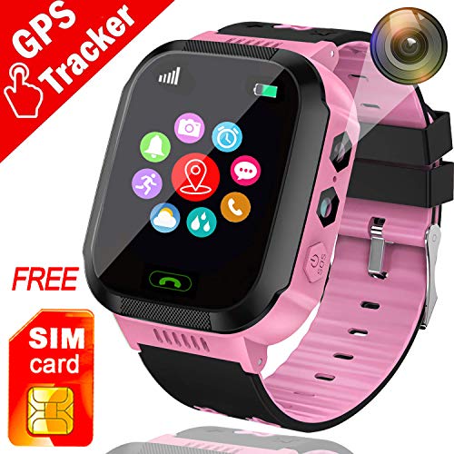 Smart Watch for Kids with SIM Card, Best Gifts for 4-12 Year Old Boys Girls, Kids Smart Watch GPS Tracker Watch with SOS Call Camera Touch Screen Game Alarm for Kids Boys Girls Gift (Pink) Smart Watch for Kids with SIM Card, Best Gifts for 4-12 Year Old Boys Girls, Kids Smart Watch GPS Tracker Watch with SOS Call Camera Touch Screen Game Alarm for Kids Boys Girls Gift (Pink)