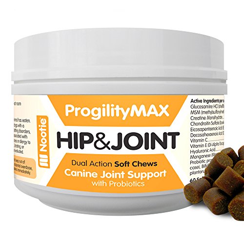 Progility Chewable Hip and Joint Supplement for Dogs - Probiotics - Helps Relieve Joint Pain and Restore Flexibility - Glucosamine - Chondroitin - MSM - Hyaluronic Acid - Vitamin C - (60 Chews) Progility Chewable Hip and Joint Supplement for Dogs - Probiotics - Helps Relieve Joint Pain and Restore Flexibility - Glucosamine - Chondroitin - MSM - Hyaluronic Acid - Vitamin C - (60 Chews)