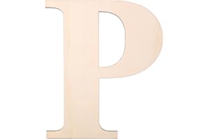KOOCHOICE 12 Inch Wooden Letter, Smooth Surface Wood Letters for Wall Decor, 1/5 INCH Blank Unfinished Wooden Letters for Home Wall Decor DIY Painting Crafts(Letter P)