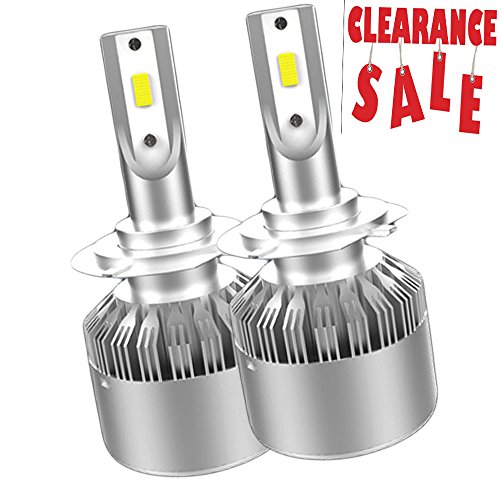 VKOSHA Led Headlight Bulbs, H7 Headlamps Conversion Kits, All-in-One Automobile Lamp Replacement with Advanced COB Chips, Waterproof 72W 6000K Cool White Light 2pcs (One Set)- 1Year Warranty