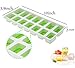 Ouddy 4 Pack Ice Cube Trays with Lid, Silicone Ice Cube Molds, 14-Ice Trays Can Make 56 Ice Cubes, BPA Free Nontoxic and Safe, Stackable Durable (Blue & Green)
