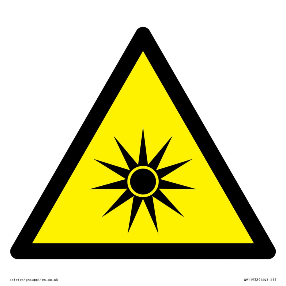W027 Warning: Optical radiation Sign - 150x150mm - S15