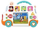 Kiddieland Toys Limited Mickey Mouse & Friends Talkin' School Bus Infant Learning Toy, 9.25