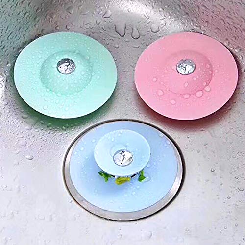 Newbested 10 Pcs Shower Drain Tub Stopper Strainer Trap Hair Catcher Bathtub Cover Silicone Protectors Shower Plug Bathroom Kitchen Laundry