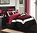 Chic Home Duke Pieced Color Block Bed in A Bag Comforter Set, King, Red