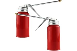 BDZMC 2PCS Oil Can Pump Oiler, Tank Pump Lubricator, Engine Oil Dispenser, 200ml Gun Oiler Spray Can, Manual Oil Gun With Rigid Spout for Auto Motorcycles Applications Oil Lube Systems