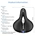 SGODDE Comfortable Bike Seat- Replacement Wide Bicycle Saddle Memory Foam Padded Soft Bike Cushion with Dual Shock Absorbing Rubber Balls Universal Fit for Indoor/Outdoor Bikes with Reflective Stripthumb 1