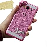 Samsung Galaxy Core Prime Case, AMASELL Bling Glittery Powder Hard Plasitc Back Skin Case Cover For Samsung SM-G3606,Samsung SM-G3609, Samsung Galaxy Prevail LTE, Pink Bowknot With Bling