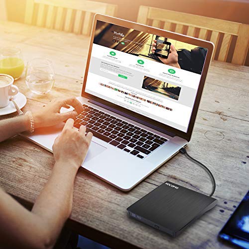 External DVD Drive for Laptop - USB 3.0 Portable Slim Burner Suitable for Compact Disc CD-R/DVD+R/DVD-R/DVD+R DL and Rewritable Disc CD-RW/DVD-RW/DVD+RW(Black) (DVD Drive)