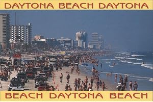 Daytona Beach, Cars on the Shoreline Daytona Beach, Florida FL Original Vintage Postcard