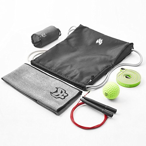 DS DOG Workout Bag by Best Set for Optimal Training in Any Conditions – Includes Backpack, Dual Color Resistance Band, Foam Massage Ball, Microfiber Sport Towel & Jump Rope - Thumbnail 6