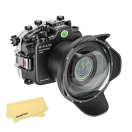 Seafrogs [40M/130FT] Underwater Housing for Fuji XT5 w/ 6inch Dome Port, Waterproof Diving Camera Case for Fujifilm xt5 for ​XF 16-80mm f/4 R, XF 18-55mm f/2.8-4