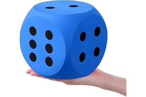 Shappy 6 Inches Foam Dice Fun Filled Large Educational Toy Kawaii Giant Dice Decorative Eva Foam Jumbo Cube Big Square Building Blocks for Game Nights Learning Sessions(Blue,1 Pc)