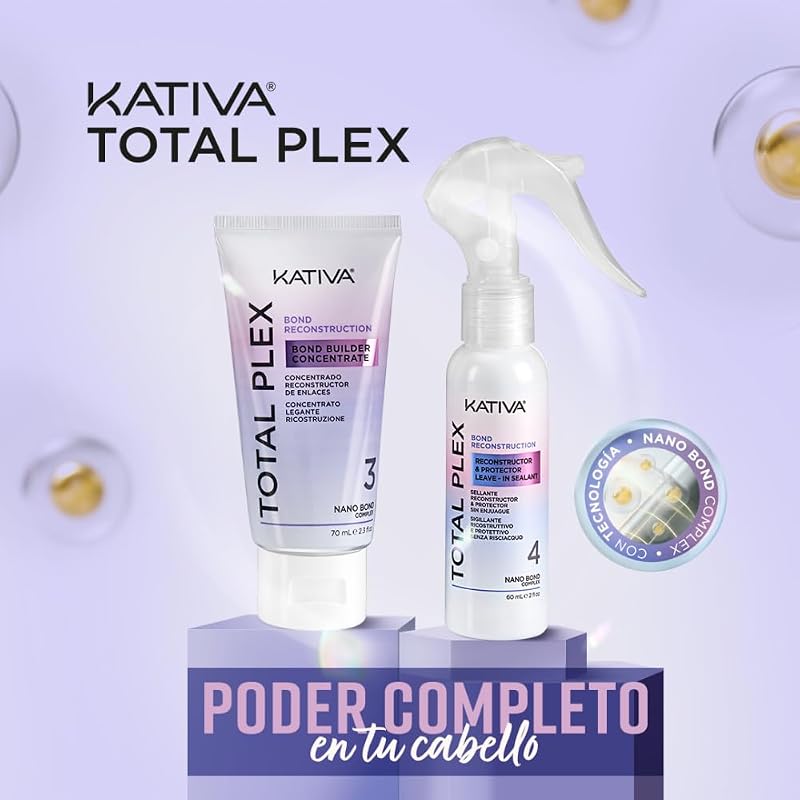 Total Plex Bond Repair Kit – 2 etapas de reconstrucción capilar | Reconstruido, reparado y sellado | concentrado 70 ml + sellador 60 ml | Complejo 10% nano-bond — foto 2 de 5