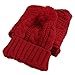 Fall Winter Warm Knitted Hat and Scarf Set (One Size, Red#)