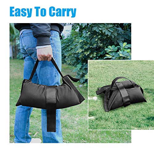 HIPPIH Weight Bags for Pop up Canopy, Sand Bag for Camping Tent,4 Pack Sun Shelter, Patio, Gazebo - Holding up 30lbs~40lbs, 300 cu in Capacity (Black)