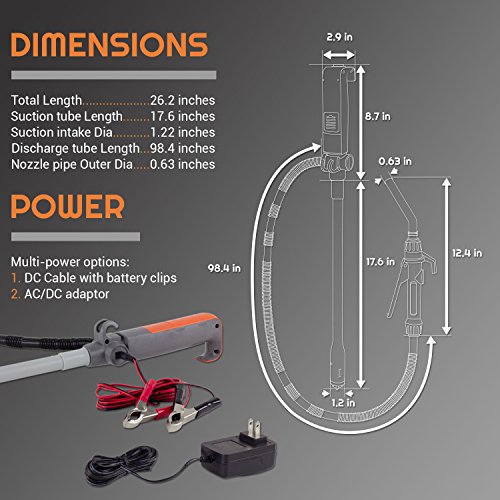 TeraPump A-TREP03-001 TREP03 Multi-Purpose Powered Liquid Transfer Pump - 110V AC / 12VDC, 4 GPM - Thumbnail 3