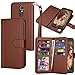 Tekcoo Compatible for LG K20 V/LG K20 Plus/LG Harmony/LG Grace/LG V5 / K10 2017 PU Leather Wallet Case, Luxury ID Credit Card Slots Holder Flip Cover [Detachable Magnetic Hard Case] - Brown