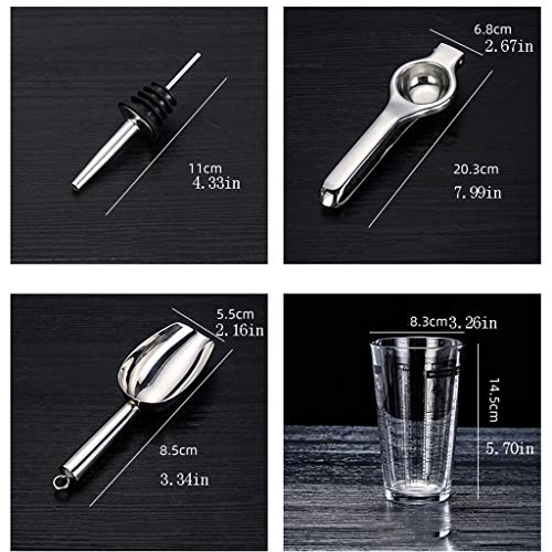 Sektkühler Eisbehälter Weinkühler Premium-Cocktail Shaker Bar Werkzeug-Set (11 Stück) gebürstetem Edelstahl Barkeeper… – Bild 4