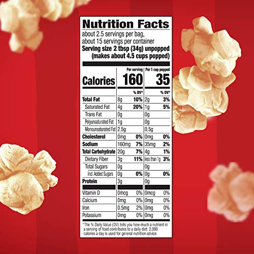 ORVILLE REDENBACHER’S MICROWAVE POPCORN, KETTLE CORN, 3.28 OZ., 6-COUNT