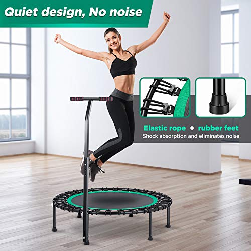 HOMEOW 40" Mini Trampoline Bungee Rebounder for Adults 440lbs with