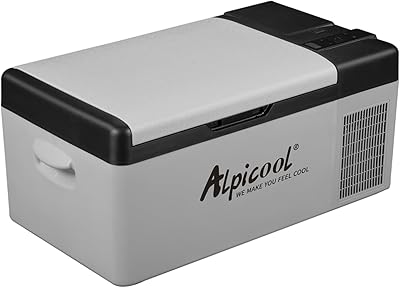 Alpicool EC15 15L Kompressor Kühlbox 12v Mini Kühlschrank Elektrische Camping-Gefrierbox Klein Tragbare für Auto, Lkw, Boot, RV mit USB Anschluss,-20℃-20℃,Wiederaufladbar(Batterie nicht enthalten)