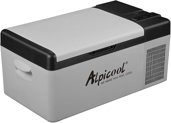 Alpicool EC15 15L Kompressor Kühlbox 12v Mini Kühlschrank Elektrische Camping-Gefrierbox Klein Tragbare für Auto, Lkw, Boot, RV mit USB Anschluss,-20℃-20℃,Wiederaufladbar(Batterie nicht enthalten)