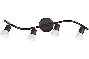 Canarm James 4-Light Ceiling or Wall Fixture, Oil Rubbed Bronze with Alabaster Glass, Modern Nautical Lighting for Bedroom Hallway, Entryway