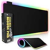 Mouse Pad Gamer RGB Extra Grande 80x30cm em Microfibra – 13 Modos de Iluminação, 2 Níveis de Brilho, Base Antiderrapante
