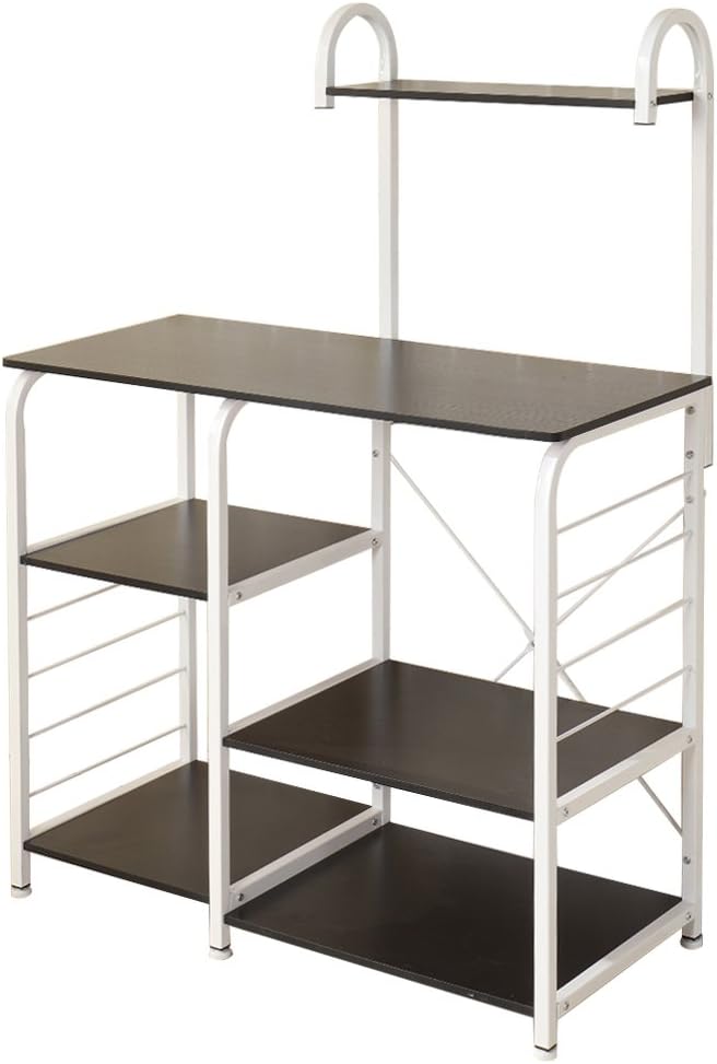 SogesPower Kitchen Baker's Rack 3-Tier+4-Tier Microwave Stand Storage Rack, Black - Standing Baker's Racks