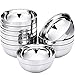 SATINIOR 10 Pack 201 Stainless Steel Bowls Double Walled Insulated for Kids and Adults Multipurpose for Sauces, Rice, Noodle, Ice Cream, Dishwasher Safe(13 oz)