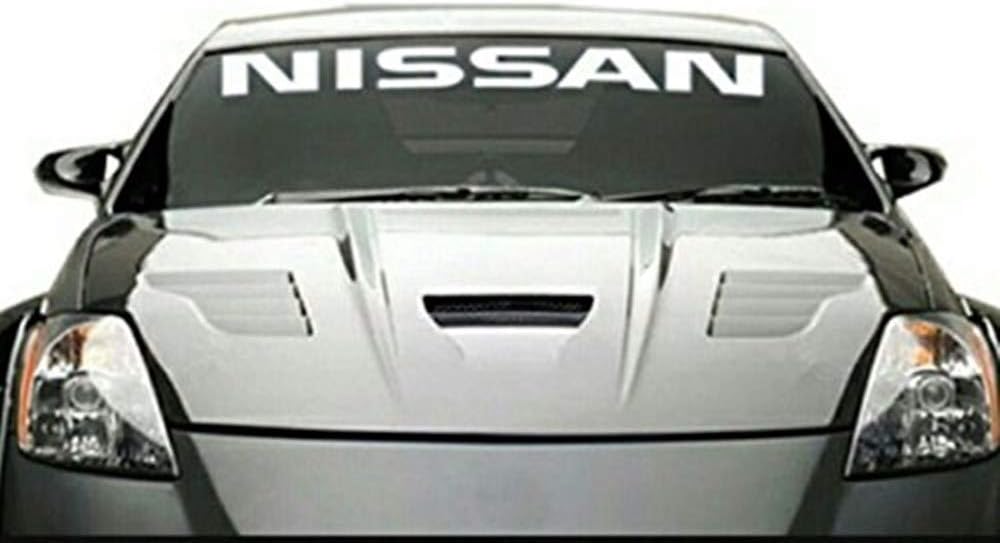 BZQq Car Body Decal Decoration Windshield Reflective Stickers Apply for Nissan of Decorative Badge Stickers（Transparent Bottom, Silver White 95cm×12cm）