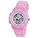 PASNEW Boys Girls Waterproof Sport Digital Watch Dual Time Display- Pink