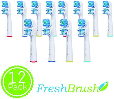 Generic Oral-B DualClean Toothbrush Replacement Heads - For Oral-B DualClean - Oral-B Vitality Professional Trizone Interclean ProHealth - Oral-B SensitiveClean 3DExcel PlakControl ProHealth -12 Pack