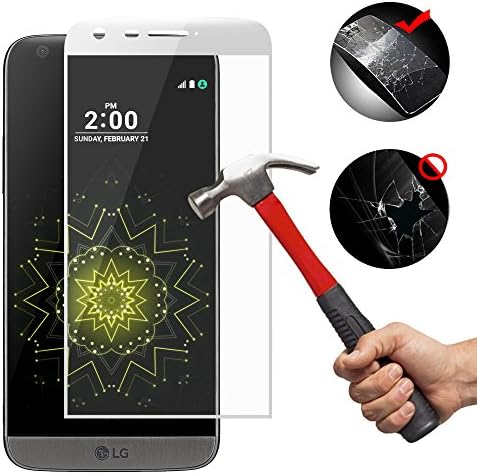 LG G5 Screen Protector,Cooper GTV 3D Full Cover Tempered Glass Screen Protector for LG G5,Anti-Scratch,Anti-Fingerprint,Bubble Free(White)