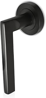 HANDLESTORE Straight Lever on Rose Matt Black Door Handles - Handles Only view 2