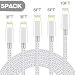 TNSO MFi Certified iPhone Charger Lightning Cable 5Pack(3FT 3FT 6FT 6FT 10FT) Extra Long Nylon Braided USB Fast Charging&Syncing Cord Compatible iPhone Xs MAX XR X 8 Plus 7 Plu 6s Plus Black and White primary