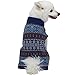 Blueberry Pet Fair Isle Style Yale Blue Snowflakes Pullover Dog Sweater, Back Length 16